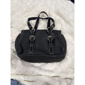 Coach Shoulder Bag Womens Medium Black Leather Ring Buckle H0782-F10887 Strap